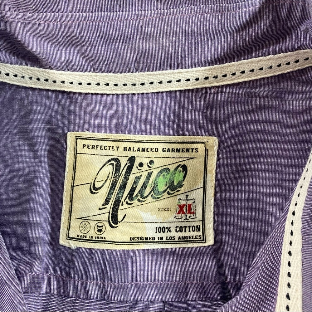 Nuco Shirt Men’s XL Button Down Purple Casual Shirt long Sleeve Collar Pockets - Picture 2 of 11